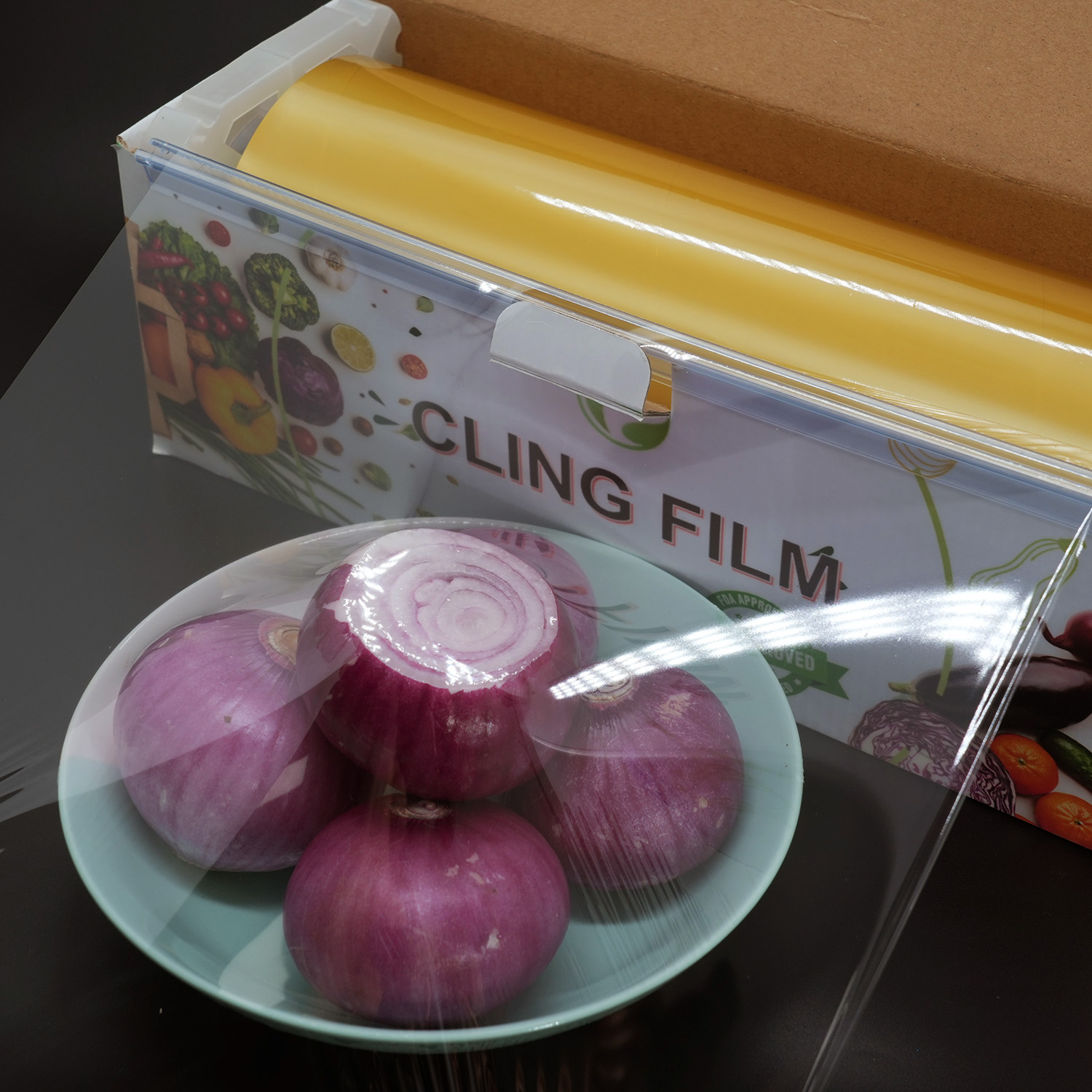 Cibus Magnum Grade PVC Cingunt film cum dromonem Box - C% BPA-Free coquina AMICTORIUM pro Freshness