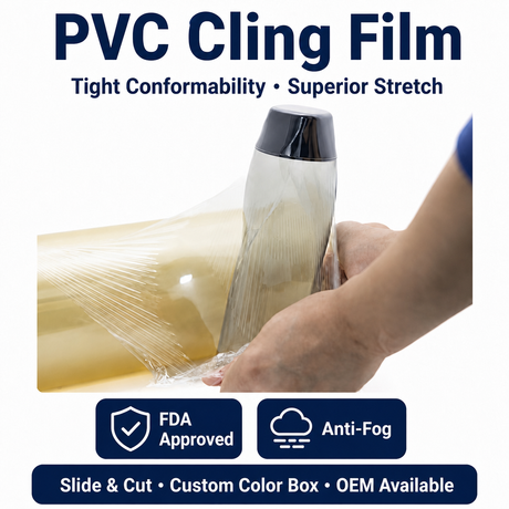 12 Inch Width PVC Food Cingunt film, Fresh‑keeping extende AMICTORIUM film Pro Food Packaging