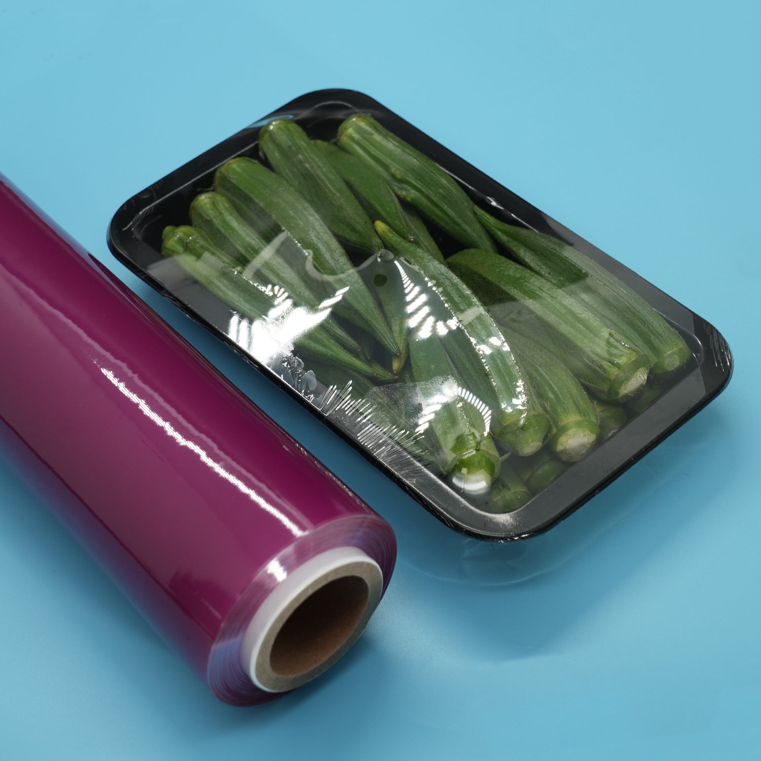 Purpura Color mollis Anti Caligo PVC Food Extendam film Cinge Film Jumbo Roll pro Food Packaging