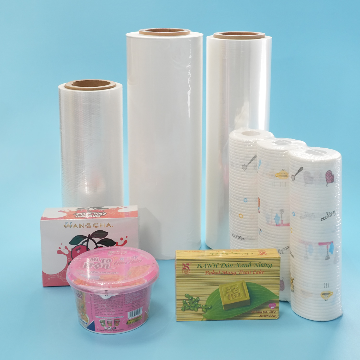Custom Printed Food Grade Crosslinked Polyolefin Heat Shrink Wrapping Film, Flexible Transparent POF Shrink Film with Fortis DECREMENTUM pro Cibus, Bibere Et Generalis Productum Exteriore Packaging