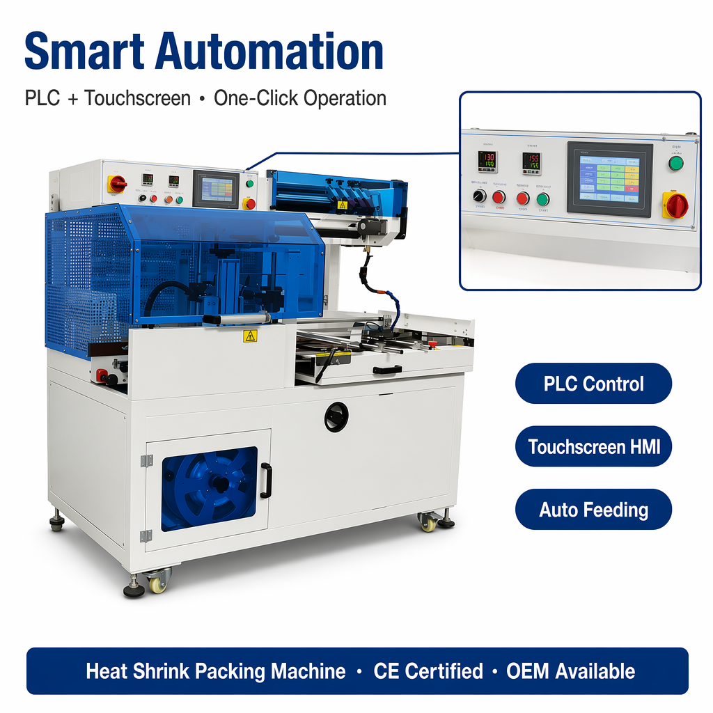 L-Bar Sealer Automatic Caloris Shrink AMICTORIUM Machina pro POF PVC Plastic Film Packaging