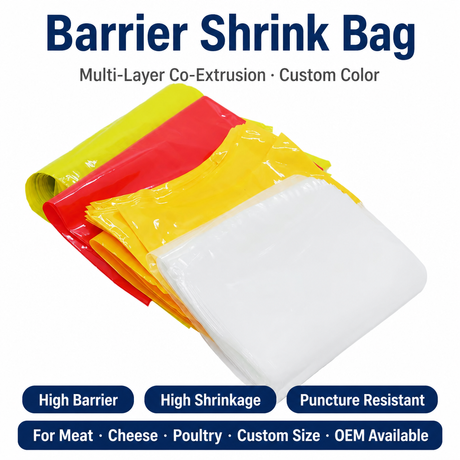 Food Grade Multi-Layer PVDC PA PE EVOH High Obex Caloris Shrink Packing Sacculi For Fresh Meat Pulmentum Totum Pullus