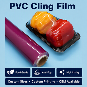 Purpura Color mollis Anti Caligo PVC Food Extendam film Cinge Film Jumbo Roll pro Food Packaging
